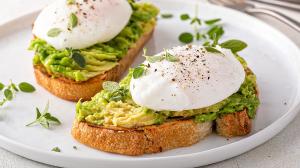 Avocado toast with a poached egg